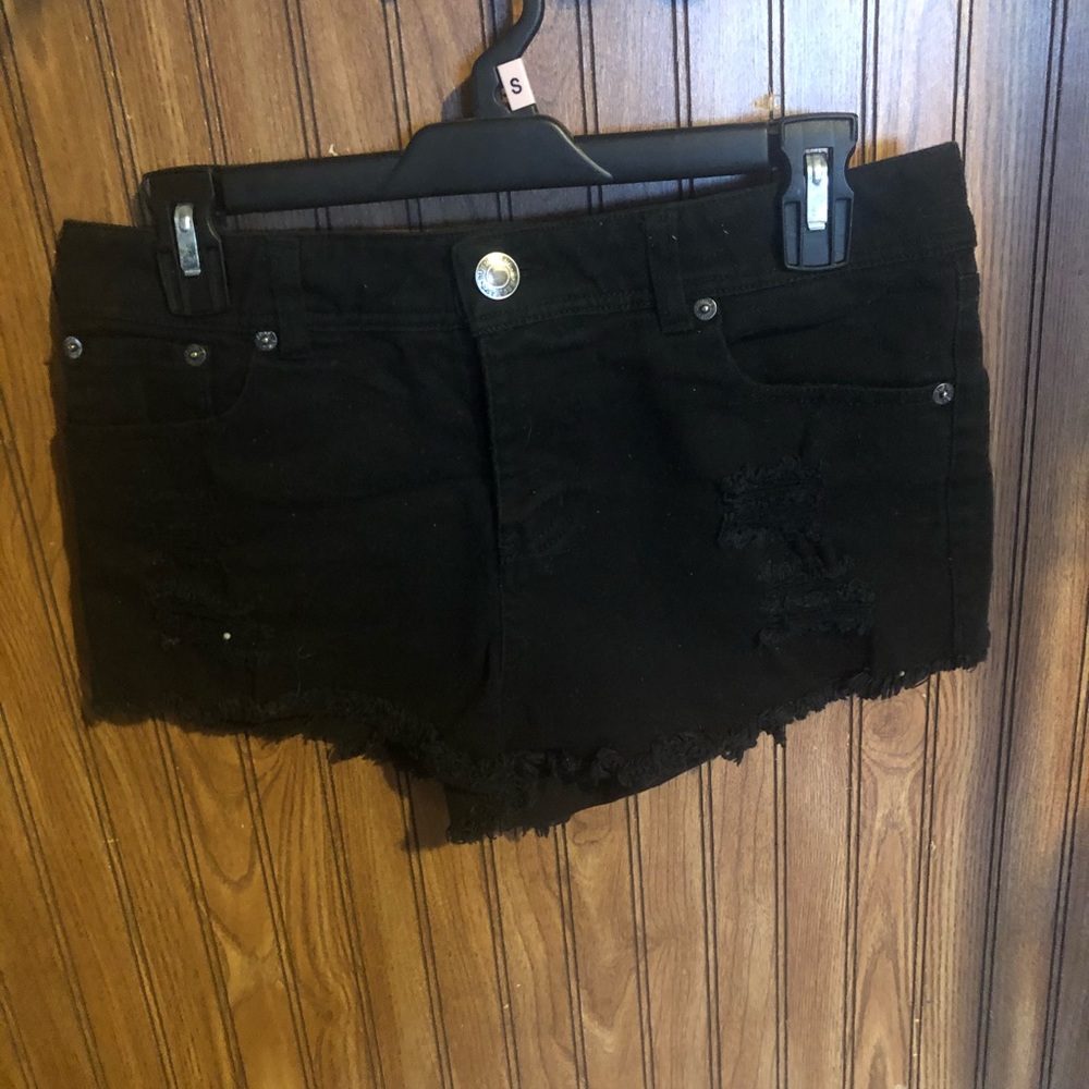 Black Denim Shorts